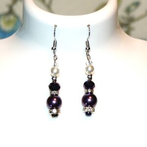 Purple toned dangle earrings ED-10-002